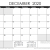 December Calendar 2020 Printable