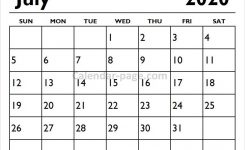 2020 July Printable Calendar Page Calendar Design Printable