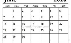 2020 June Printable Calendar Page | Blank Calendar