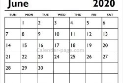 Sunday Start April June 2020 Calendar
