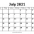 2021 July Calendar Simple