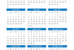 2021 Printable Calendar February to May