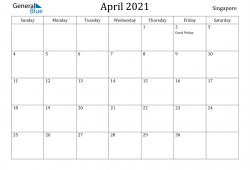 2021 April May Calendar