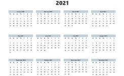 2021 Calendar – Free Printable – Allfreeprintable