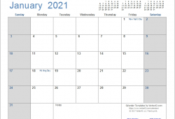 2021 Calendar By Month Template