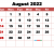 2022 Aug Calendar Template