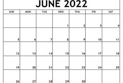 2022 June Calendar Blank