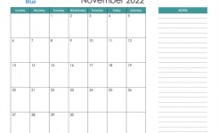 2022-nov-calendar-with-notes-sample