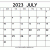 2023 July Calendar Simple