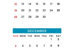 2023 November December Calendar