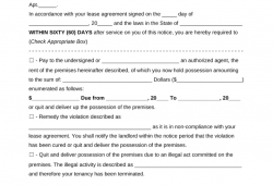 Landlord 60 Day Notice Template