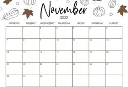 Blank November 2022 Calendar To Print
