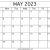 Calendar May 2023 Template