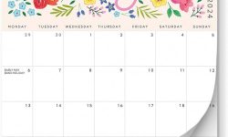 Floral May 2024 Wall Calendar