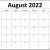 Free Blank Calendar Aug 2022