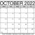 Free October 2022 Calendar Image