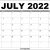 July 2022 Calendar Free Printable