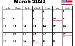 March 2023 Calendar with USA Holidays