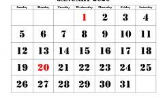 Moon Calendar 2020 January