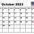 October 2023 Calendar Usa