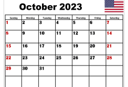 October 2023 Calendar Usa