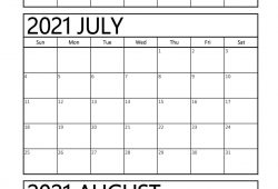 Printable Calendar Jul Aug 2021