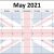 Printable Calendar May 2021 with UK Flag