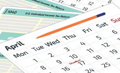 A Calendar A Pen And 1040 Income Tax Form 2019 2020 Tax Form 1040