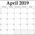 April 2019 Printable Calendar 2