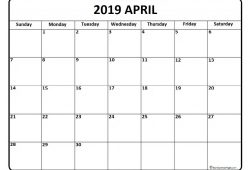 April Calendar 2019 Print