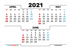 April May 2021 Calendar