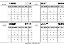 April May June And July 2019 Calendar