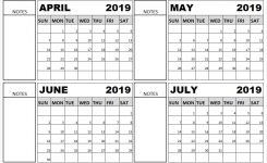 April To July 2019 Calendar Printable Free Fresh Calendar