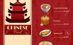 Asian Food Menu Template With Traditional Chinese Food Dishes