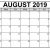 August Calendar 2019