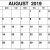 Month Of August Calendar 2019