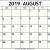 Free August 2019 Calendar