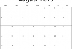 Free August 2019 Printable Calendar Templates Us Edition