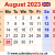 August 2023 Printable Calendar UK
