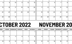 August to November 2022 Calendar