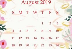 August 2019 Desktop Calendar Wallpaper