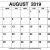 Printable Calendar Template August 2019 As Pdf And Jpg