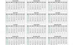 Blank Calendar 2019