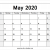 May 2020 Calendar Blank
