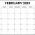 Blank Printable February 2020 Calendar