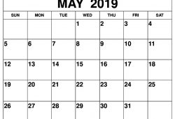 Blank May 2019 Calendar Printable