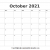 Blank October 2021 Calendar pdf