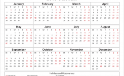 Blank Printable Calendar 2019 With Holidays Printableshelter