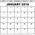 2019 Blank Calendar Printable