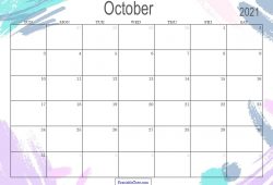 Blank Printable Calendar October 2021